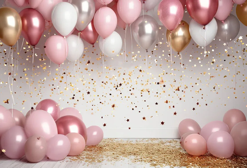 Mehofond Photography Background Glitter Wall Pink Balloons Child Birthday Party Cake Smash Portrait Decor Backdrop Photo Studio