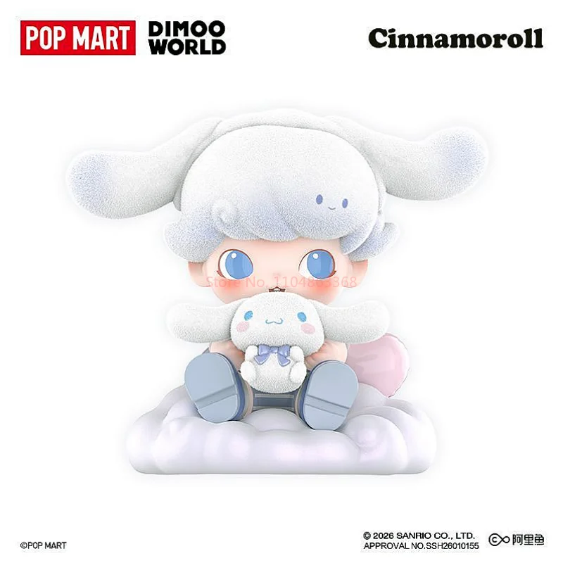 

New Genuine POPMART DIMOO WORLD × Cinnamoroll Blind Box Kawaii Anime Figure Desktop Ornament Toy Year of the Horse Holiday Gifts