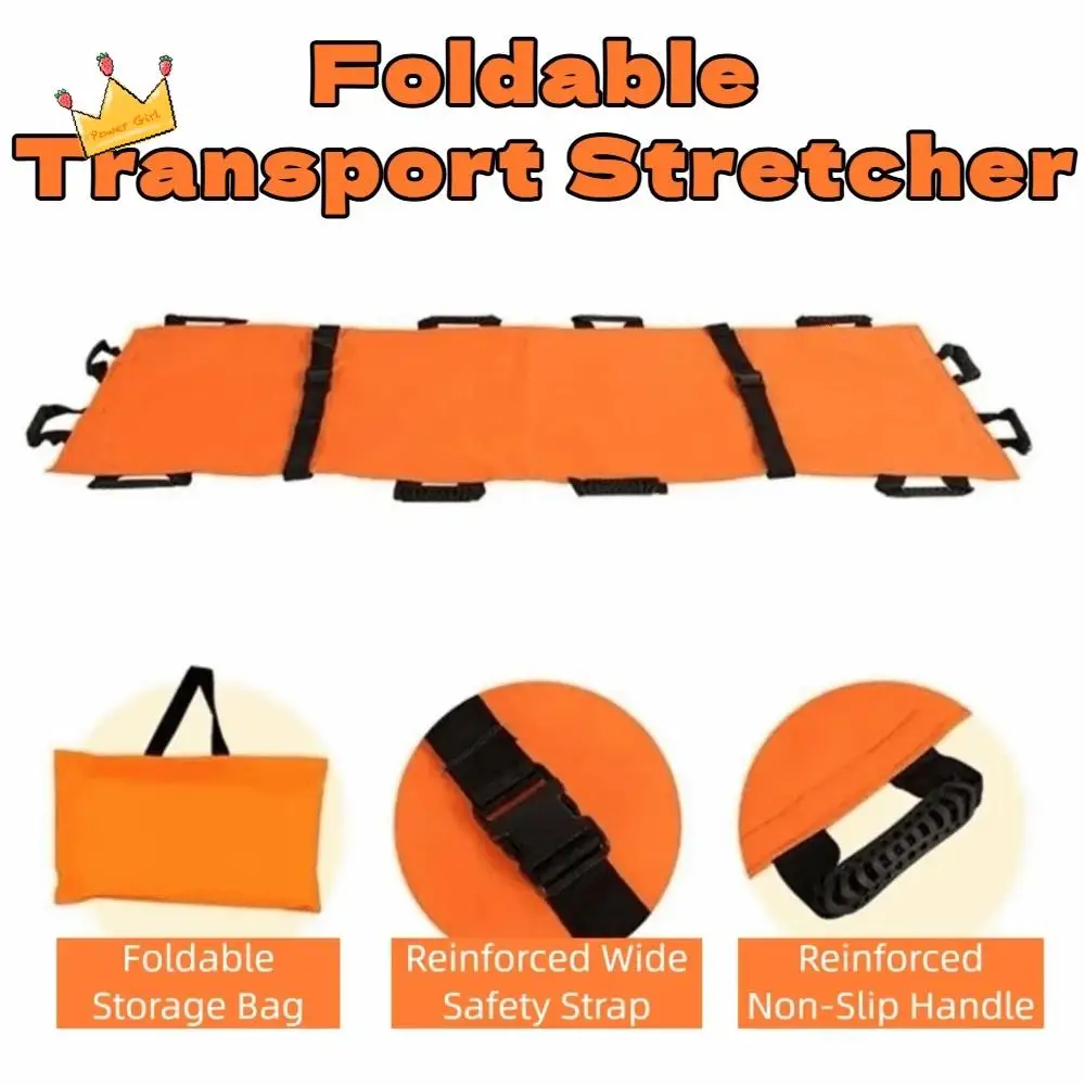 

Waterproof Patient Positioning Sheet 12 Handles Nylon Material Foldable Transport Stretcher Reinforcement Strap Wear-resistant