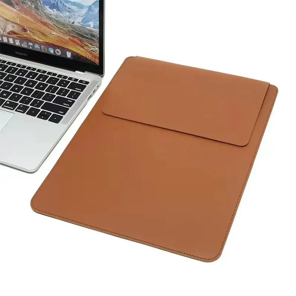 Custodia professionale per laptop in pelle PU + peluche Custodia protettiva per tablet portatile antiurto Custodia protettiva per notebook ultra sottile da ufficio