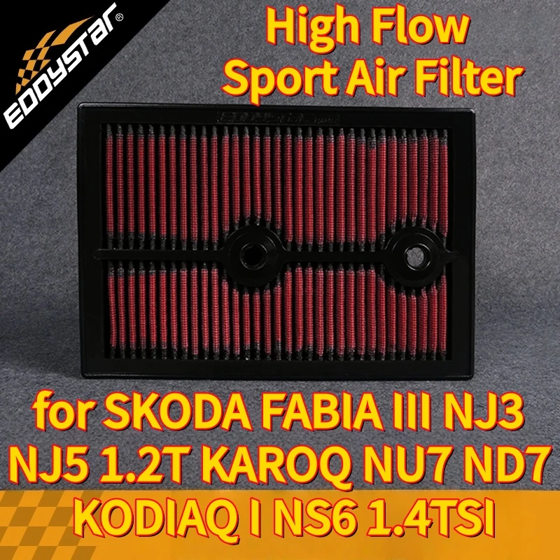 

High Flow Sport Air Filter for SKODA FABIA III NJ3 NJ5 1.2T KAROQ NU7 ND7 KODIAQ I NS6 1.4TSI Washable Racing Intake Filters