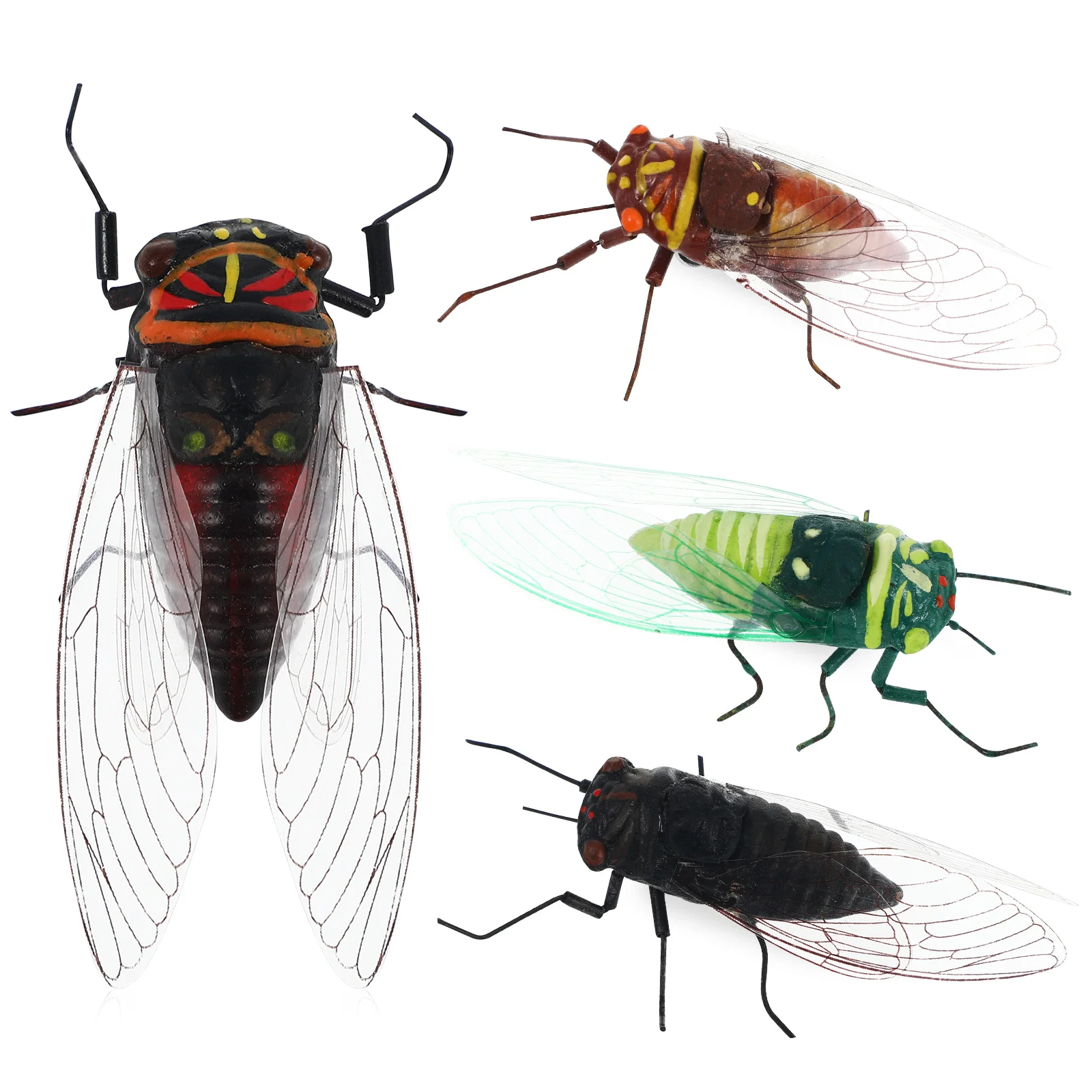 

4 Pcs Simulated Cicada Simulation Insect Toy Micro Landscape Child Fake Fly Figurine