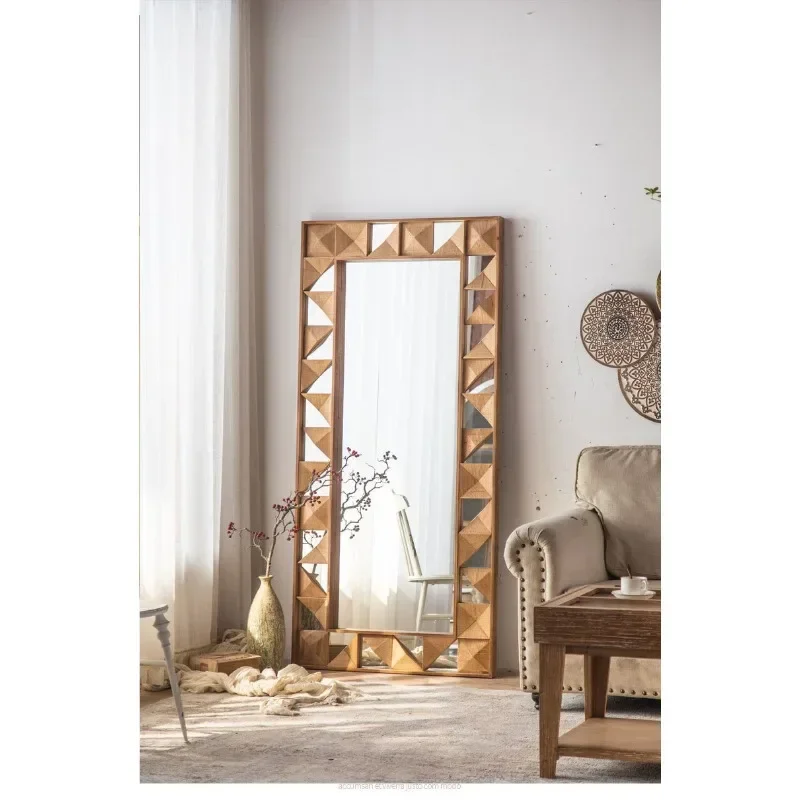 Prismatic creative floor mirror, American retro mirror, clothing store fitting mirror, bedroom full-body mirror