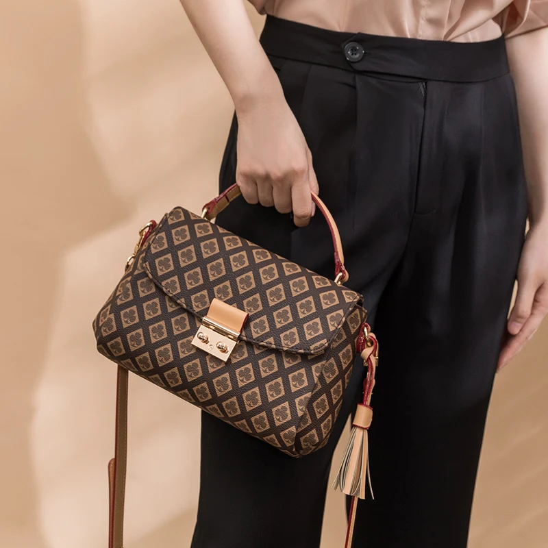 Shoulder Bags For Women 2023 New Luxury With Crossbody Strap And Top Handle Plaid Fashion Vintage Messenger Female Hot Handbags