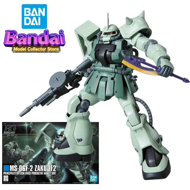

Bandai HGUC 1/144 Zaku MS-06F2 Action Figure Anime Gundam Mobile Suit Toys for Boys Plastic Model Kit