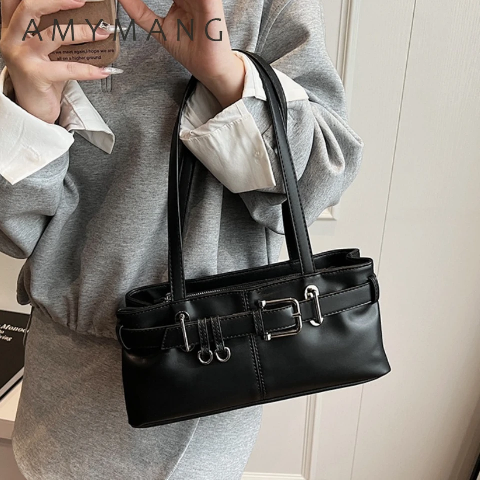 

Small PU Leather Solid Color Underarm Bags for Women 2025 Y2K Ladies Shoulder Bag Female Handbags and Purses Tote Top-handle Bag
