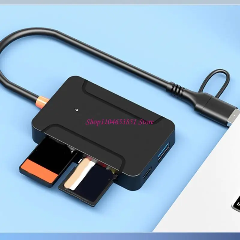 Portable 6 in 1 USB Card Reader for Camera Transfer and File Saving