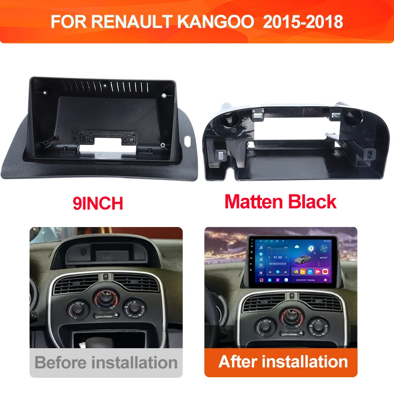 9inch Frame for Renault Kangoo 2015-2018 Car Radio Panel Kit  Adapter Plate Frame Cable Canbus Accessories Wire Easy to Install