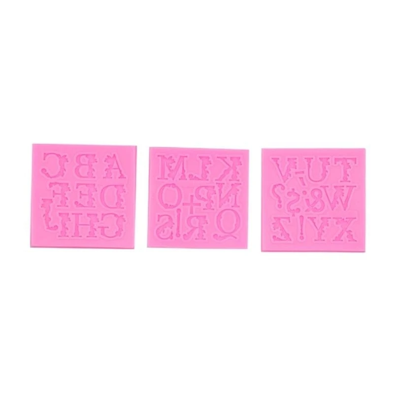 F19B Laced Letter Shaped Silicone Mold Chocolate Fondant Mould Handmade Soap Mold