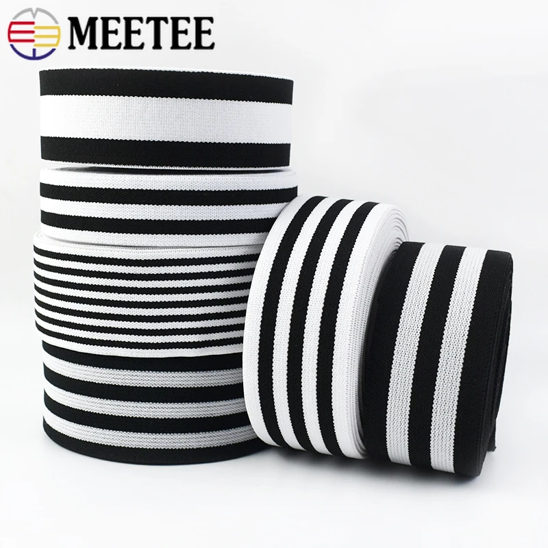 2/5/10M 25/30/35/40/50mm Stripe Elastic Band Underwear Rubber Bands for Sewing Clothes Dress Belt Ribbon Tape DIY Accessories