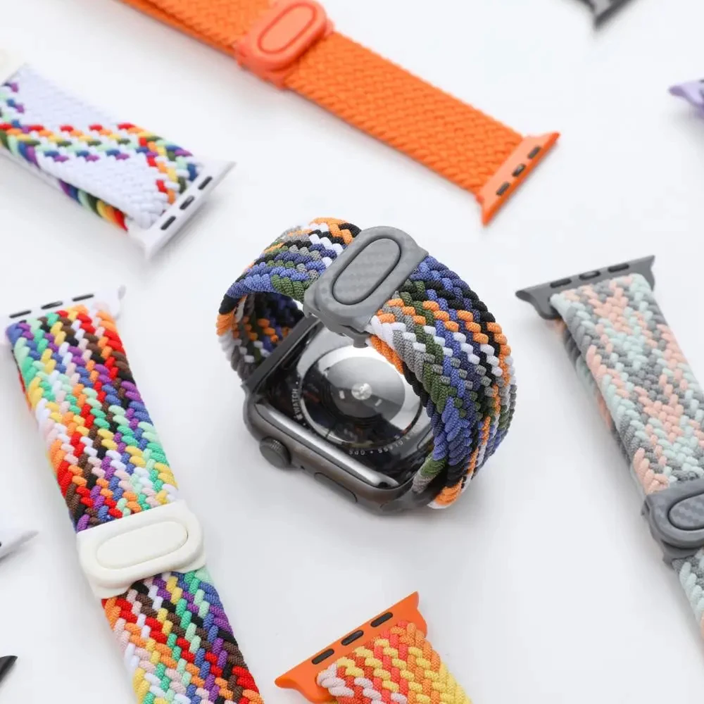 Ремешок для Apple watch 10, ремешок 46 мм, 42 мм, 44 мм, 40 мм, 45 мм, 38 мм, 41 мм, 49 мм, нейлоновый плетеный браслет Correa Series 9 8 7 6 5 4 se Ultra