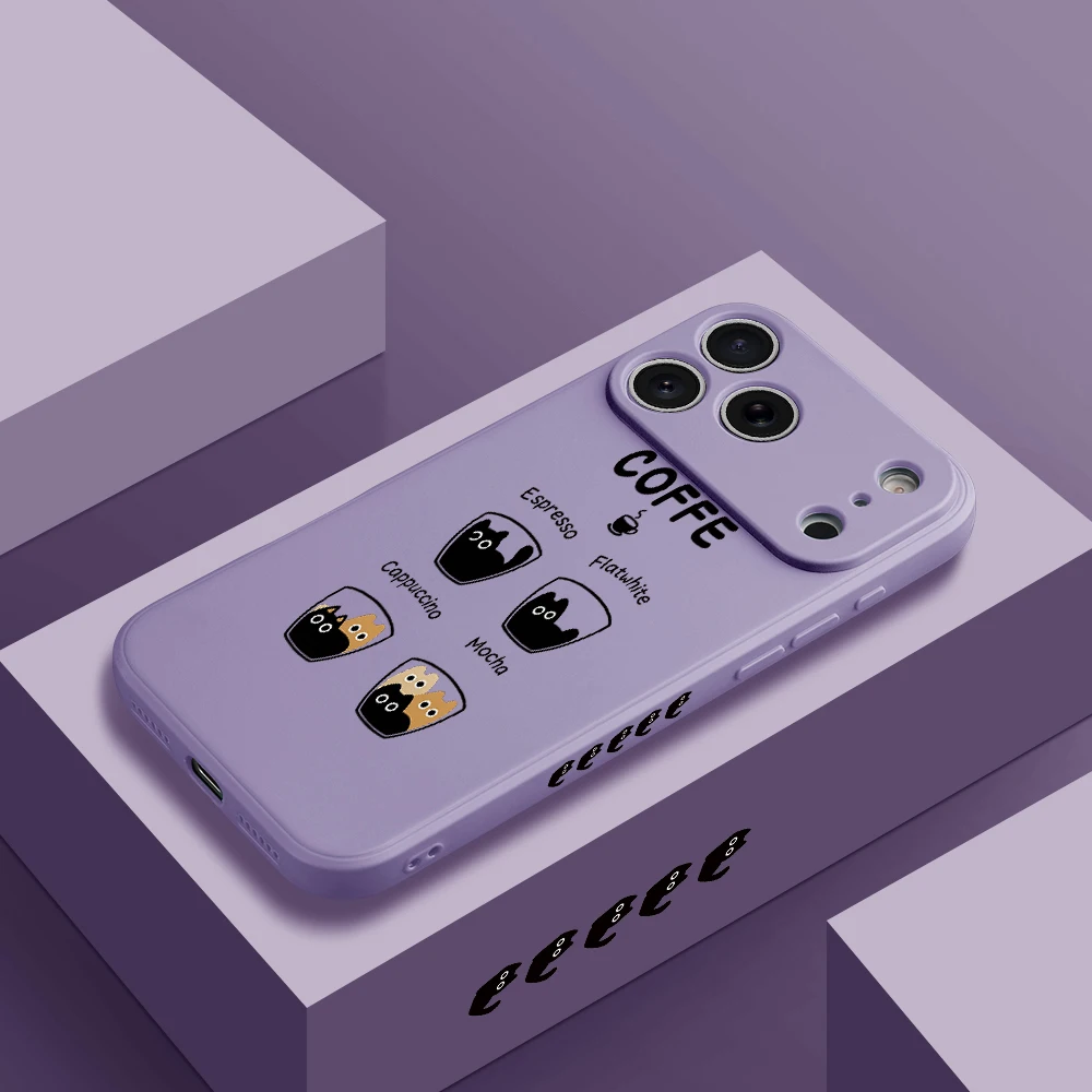 Kaffee Muster Telefon Fall Für iPhone 17 Pro Max 17 Air 16 15 14 13 12 11 Pro Max XS max7 8 Plus 16e 16 Plus TPU Abdeckung Coque
