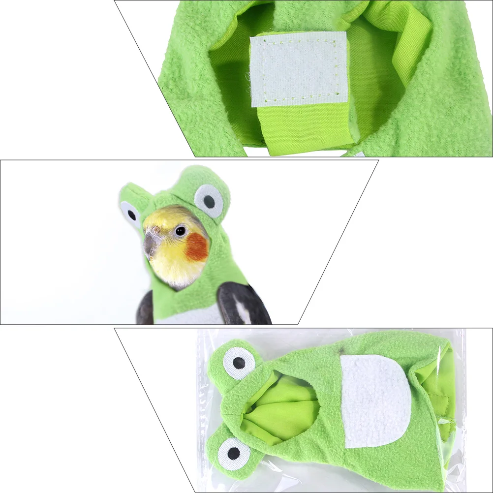 

Frog Pattern Parrot Clothes Bird Diaper Flight Suit Pigeon Apparel Halloween Party Wear Reusable Lightweight Comfortable (Size