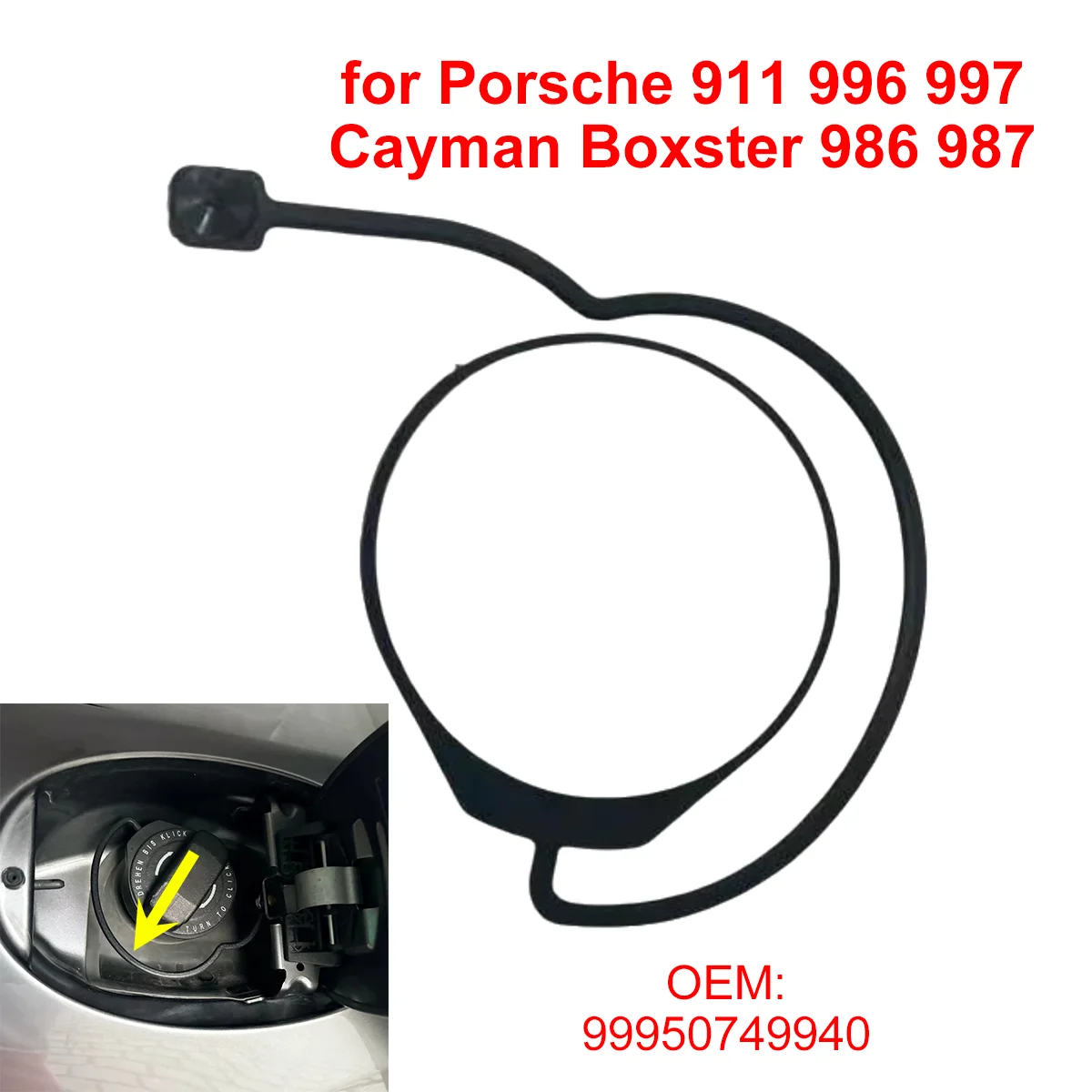 99950749940 for Porsche 911 996 997 Cayman Boxster 986 987 Car Fuel Tank Cap Cover Cable Line Rope