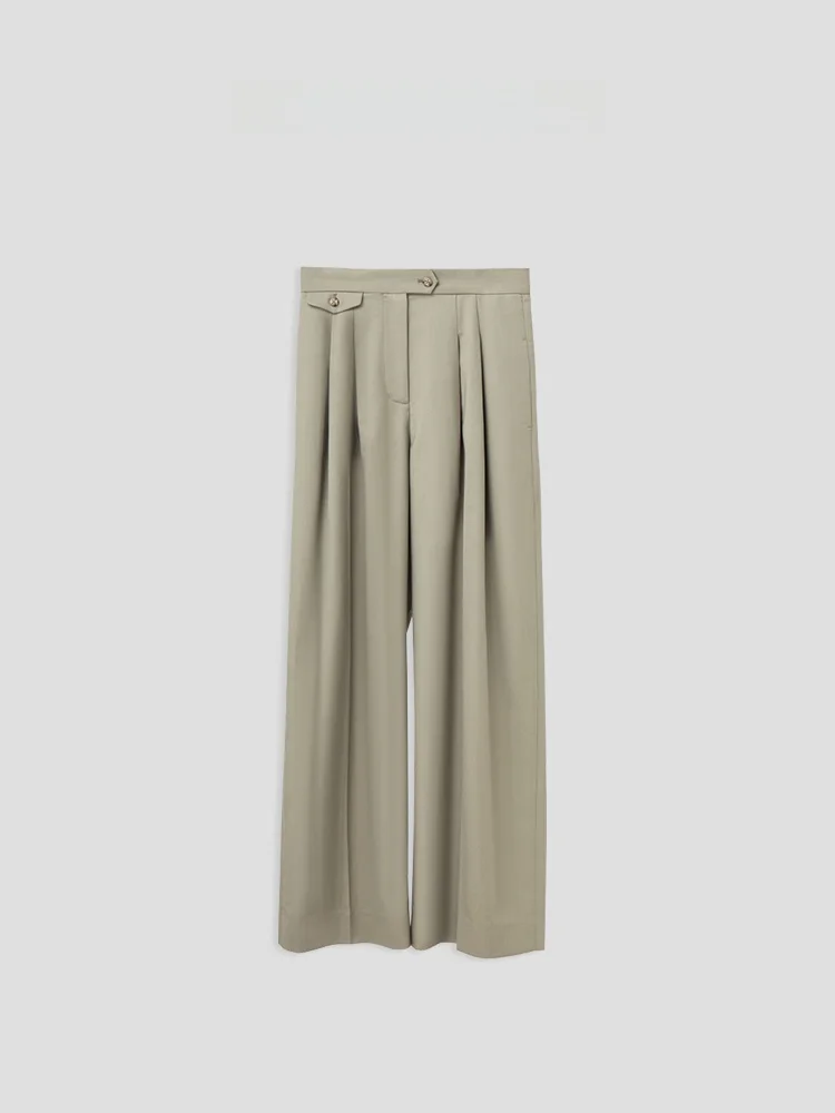 Romance Studio Ele Casual Tall Suit Design Straight Leg Long Pants D322 Polyester Fiber 82% Other Materials 4% Spandex 4%