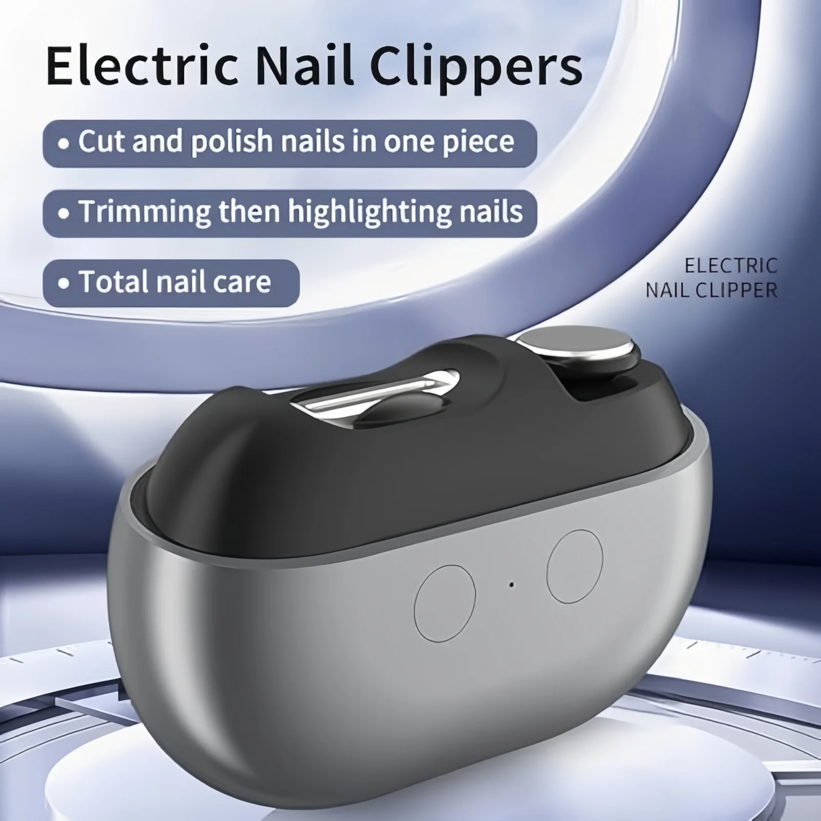 

Electric Nail Clipper Electric Nail Trimmer Polisher Portable Fingernail Cutter with Light File Nail Clip Storage Rechargeable