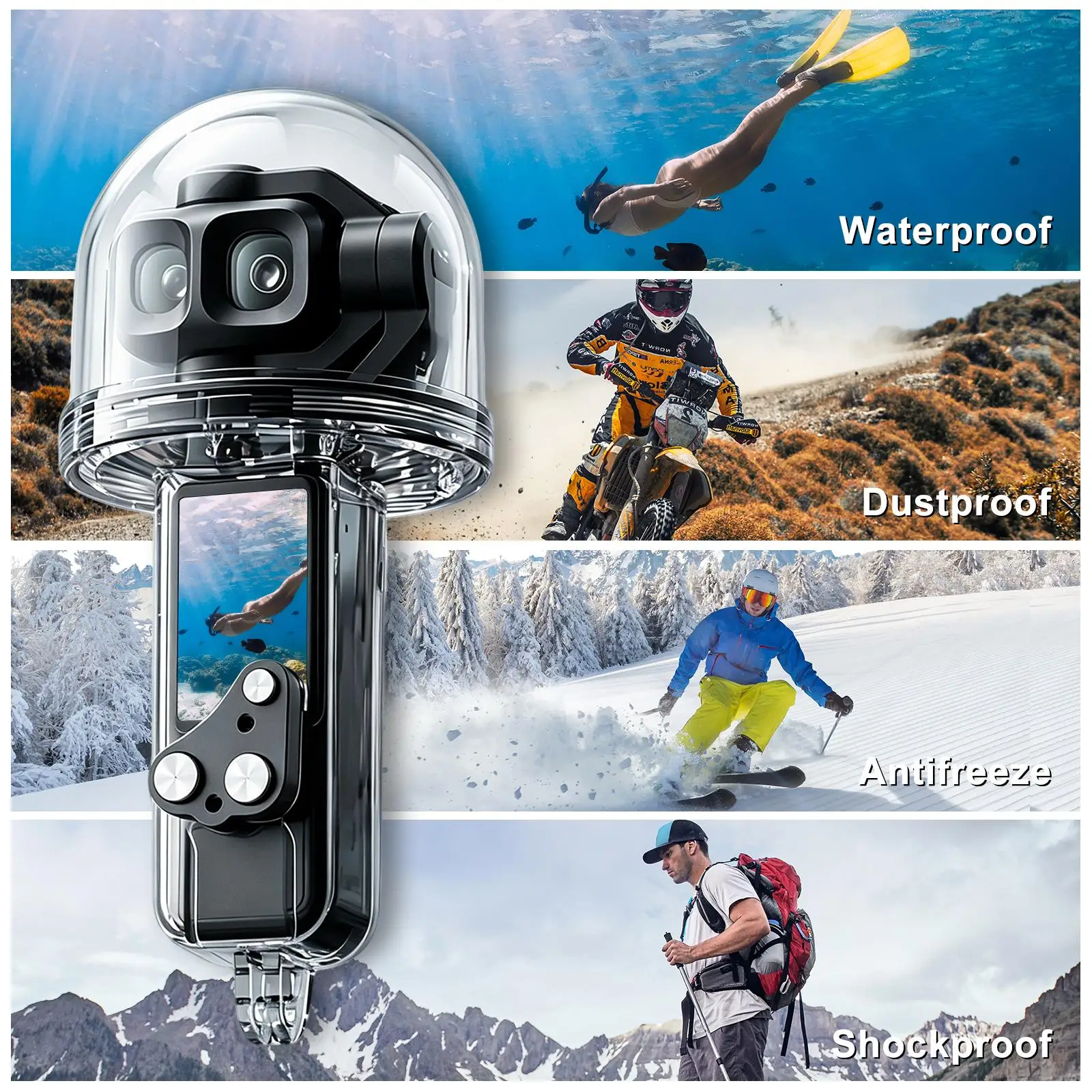 PULUZ 50m Underwater Waterproof Housing Diving Case For DJI Osmo Pocket 4P Dive Shell Camera Accessories view 6