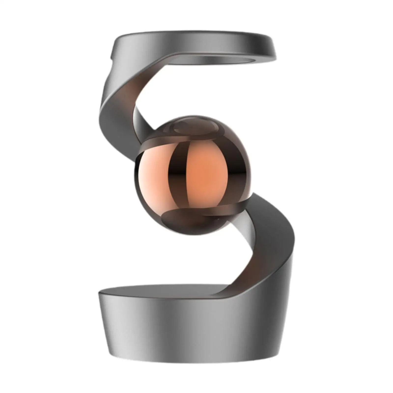 

Gravity Defying Kinetic Toy Ornament for Gift Desk Floating Gyroscope Black Silver Ball