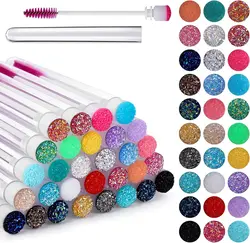 Reusable 50sets Eyelash Mascara Wands With Tube Lash Spoolie Brush In Container Disposable Eyebrow Applicator Case Wholesale