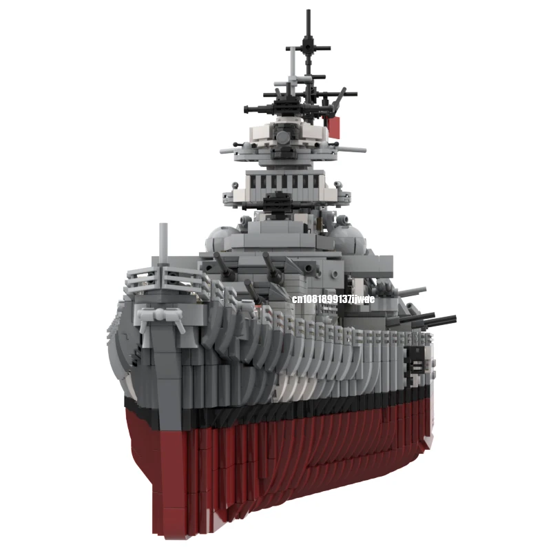 7164PCS WW2 Military MOC 1:200 scale Bismarck heavy cruiser Model creative ideas high-tech ChildToy birthdayGift Building blocks