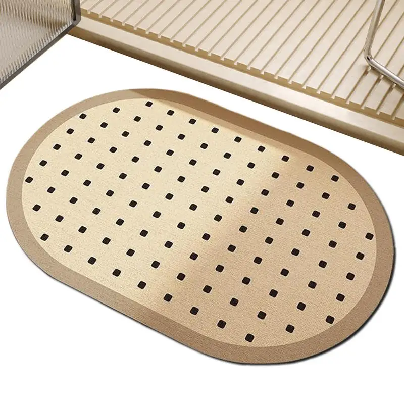 

Bath Mat Bath Rug Washable Diatom Mud Pad Absorbent Quick-Drying Accessories For Laundry Room Toilet Guest RV Apartment Entryway