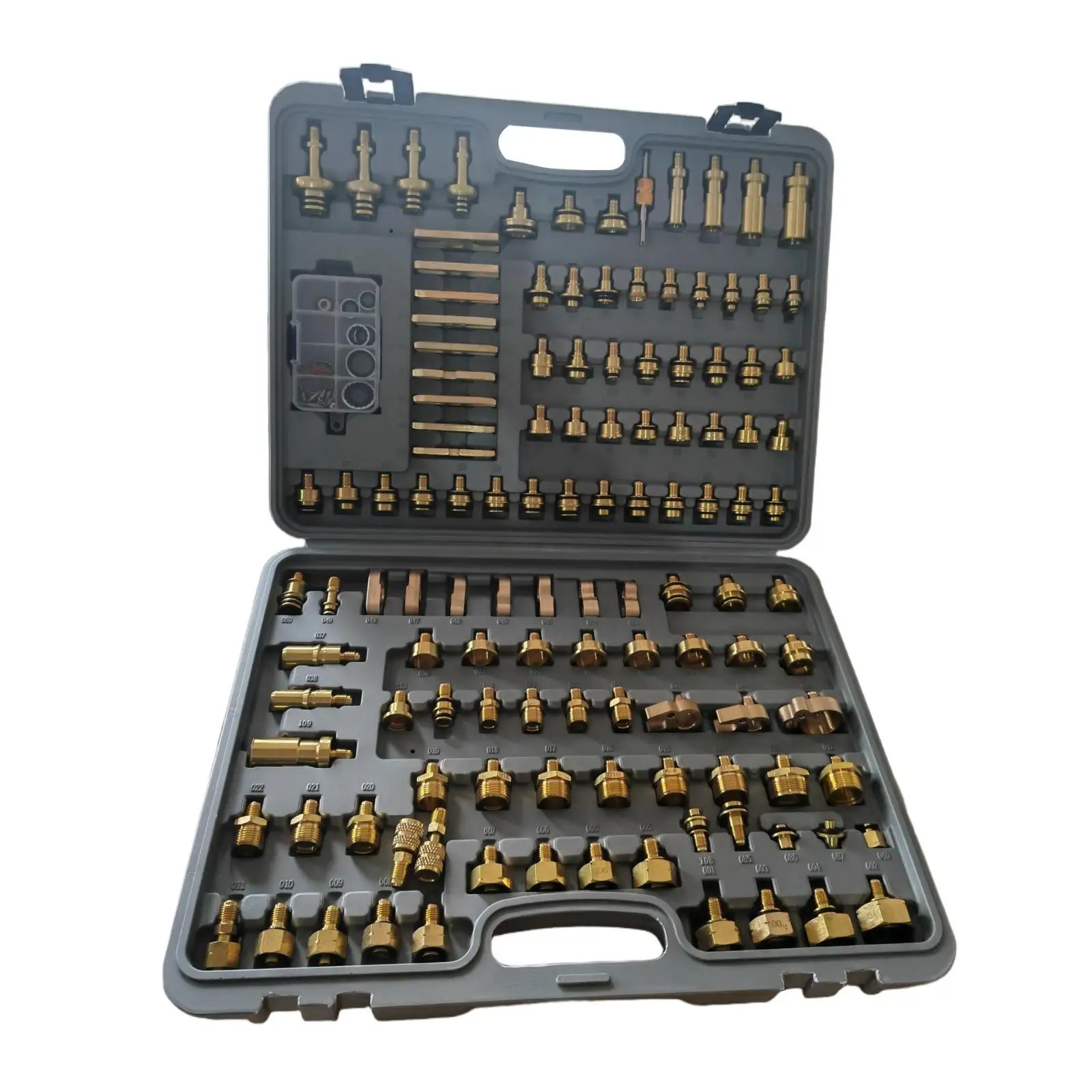 124PC Automotive Air Conditioner Leak Detector Kit with Brass Fittings and Hard Case for A/C Service Tools