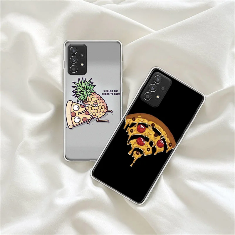 Pizza Best Friends BFF Phone Case For Galaxy S23 S20 S21 FE Plus Samsung S24 S22 Ultra TPU Pattern S10 S10E S9 S8 S7 Edge Cover