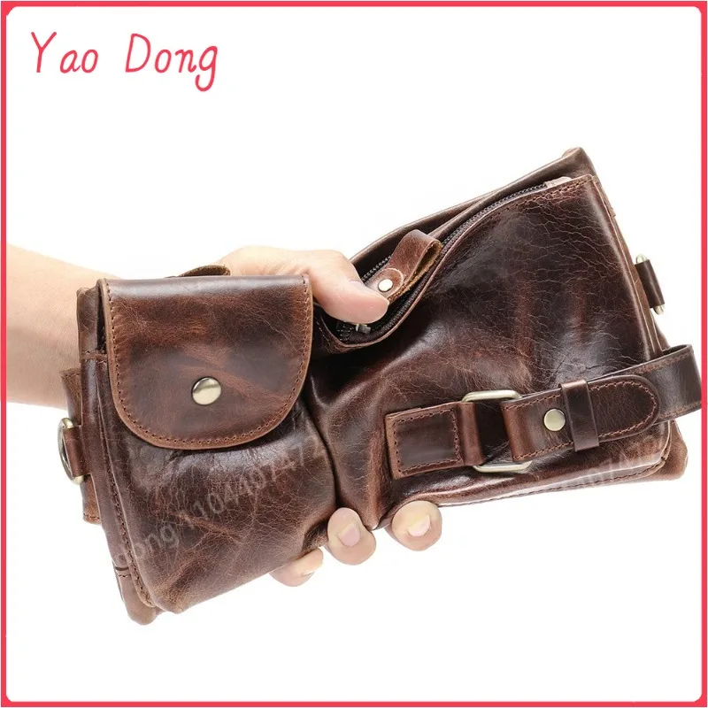 Yao Dong WESTAL Men's Bag Belt Leather Banana Man Belt Male Shoulder Man Belt Pouch Thigh Bags for Man Man's Waist