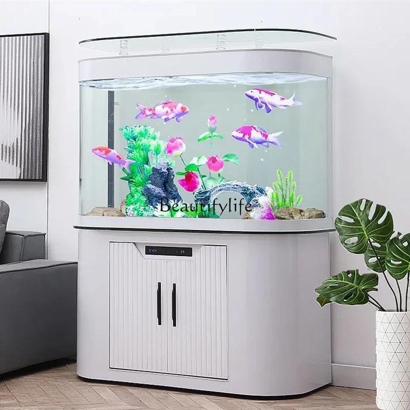 Living room, large bottom filter, floor-to-ceiling self-circulation ecological aquarium, no water change