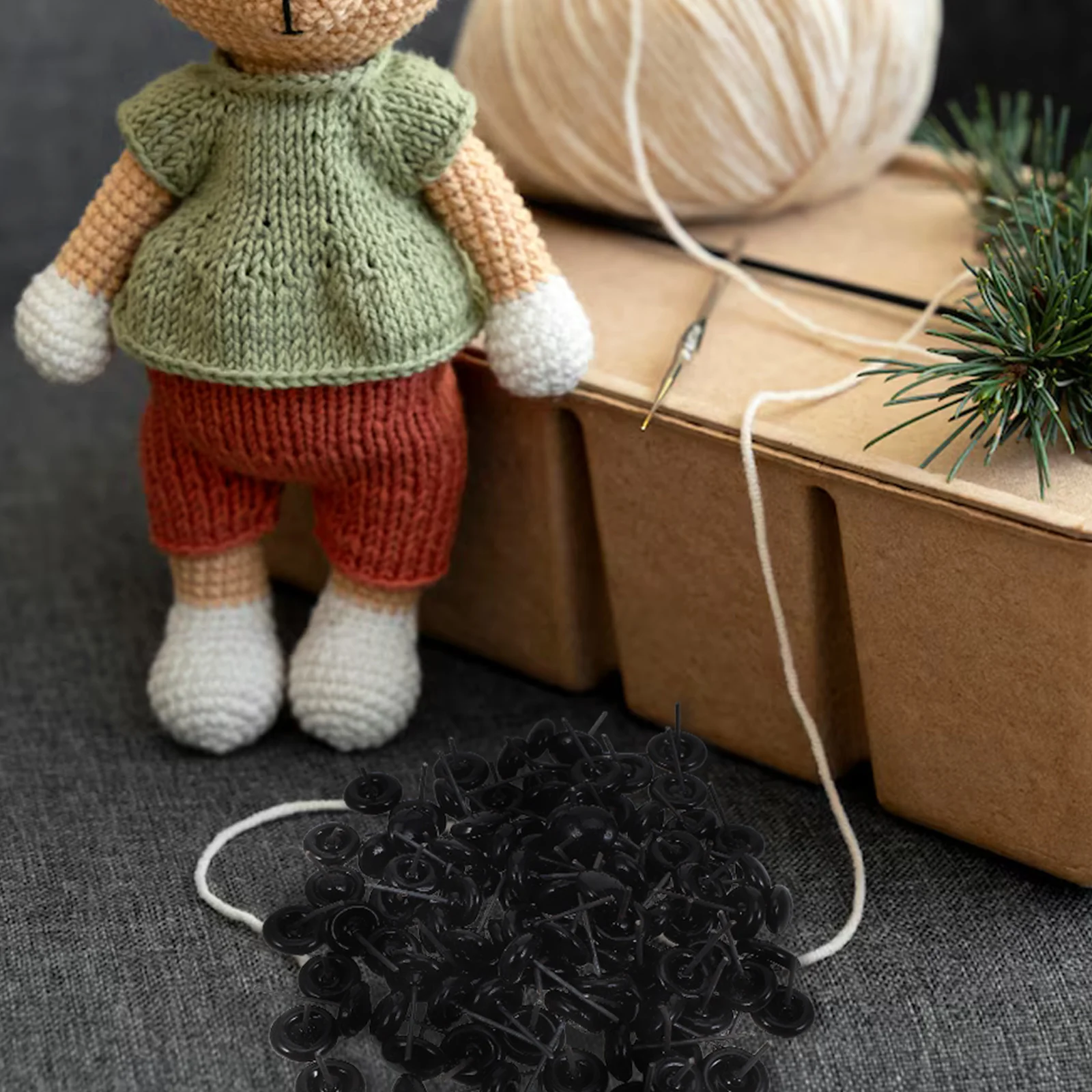 100 قطعة مقل العيون اليدوية ذاتية الصنع 10 مللي متر عيون زجاجية مستديرة مسطحة للحرف اليدوية سهلة التركيب دبوس في وضع الأعمال الفنية المحشوة الكروشيه #1