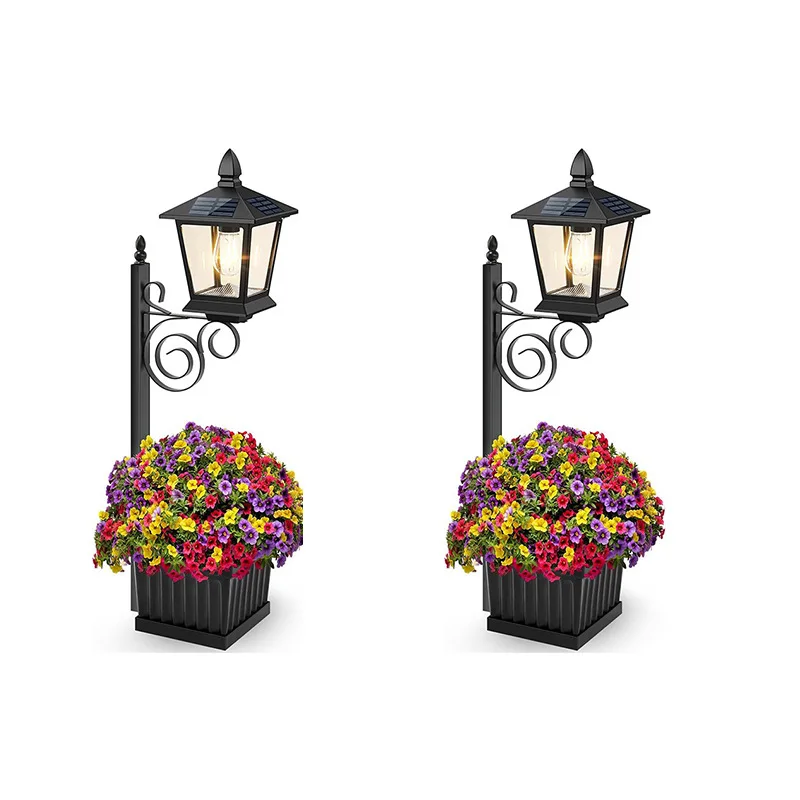 2 in 1 Solar Planter Lamp Waterproof Warm White Outdoor Wall Hanging or Floor Standing Light for Garden Patio Porch Decor view 6
