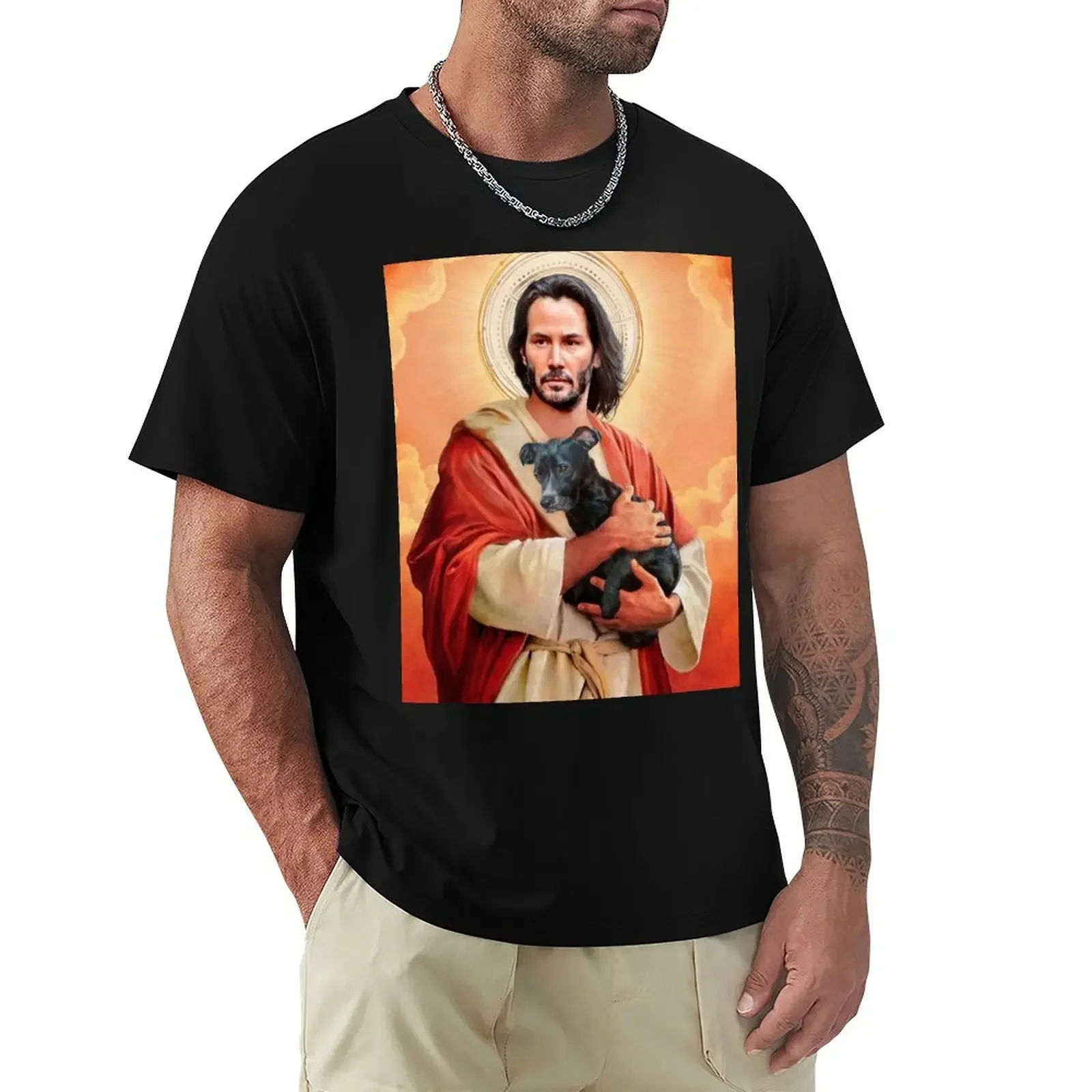 

Keanu Reeves, Lord & Saviour T-Shirt sports fans summer clothes animal prinfor boys basketball graphic tees mens fashion