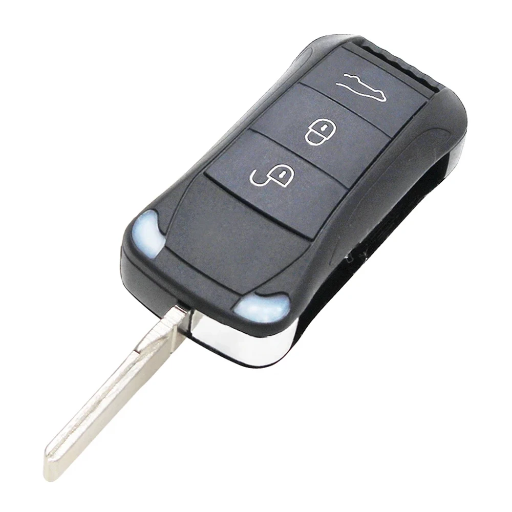 ​3 Buttons Flip Remote Key Shell Case Fob for Porsche Cayenne Uncut HU66 Blade