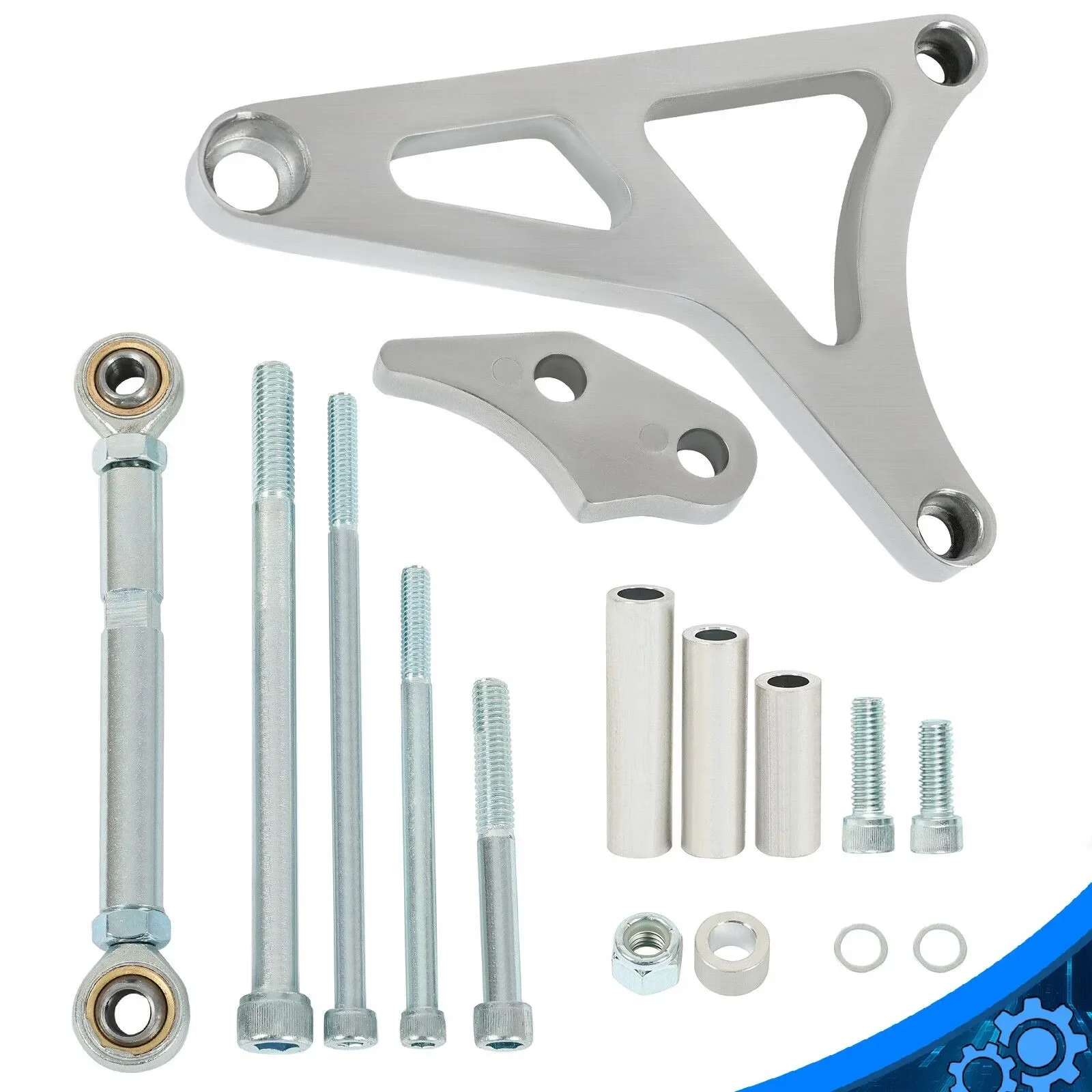 Polished Aluminum Alternator Bracket+Tension Rod For Ford 289/302 5.0L 1968-1993