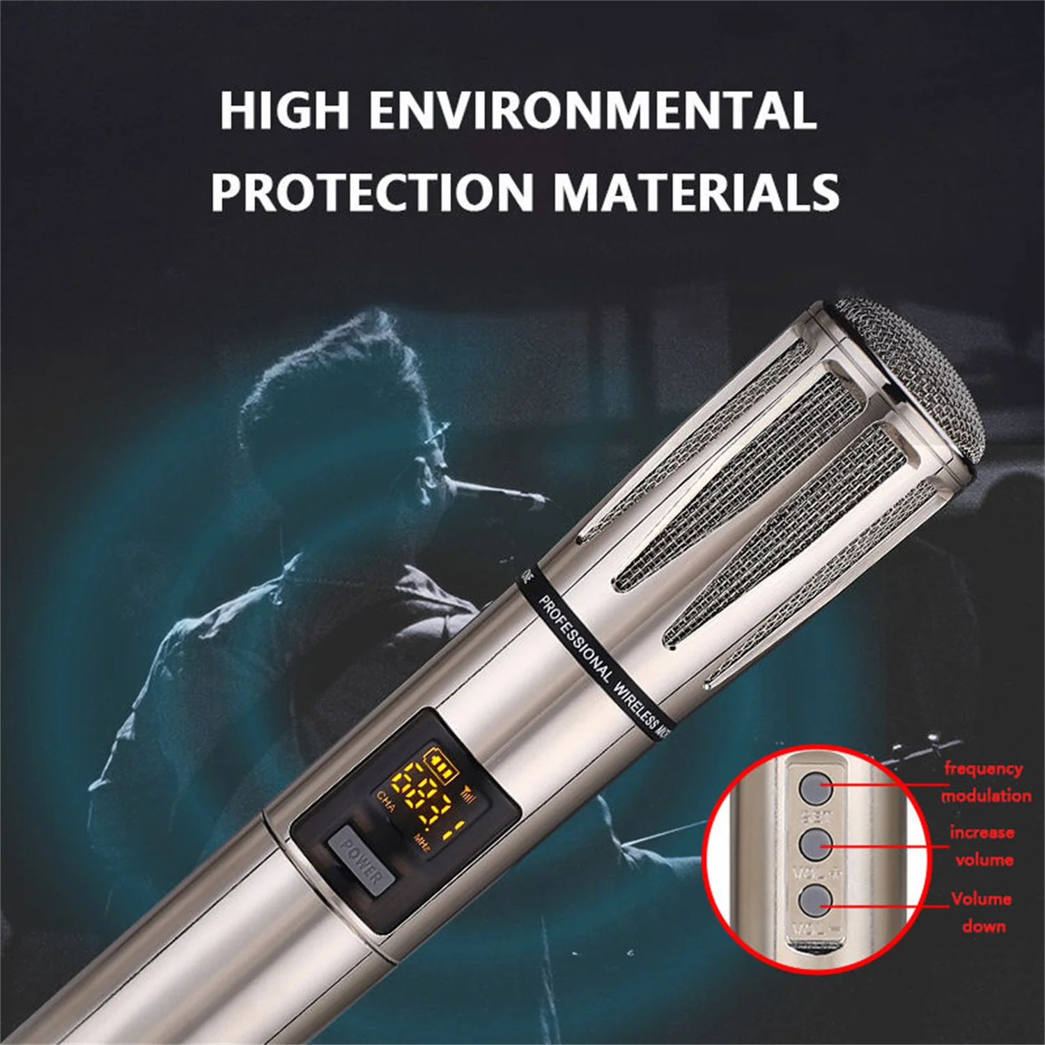 GAW-E68A UHF أداء ميكروفون كاريوكي صوتي احترافي للشحن اللاسلكي ديناميكي محمول باليد