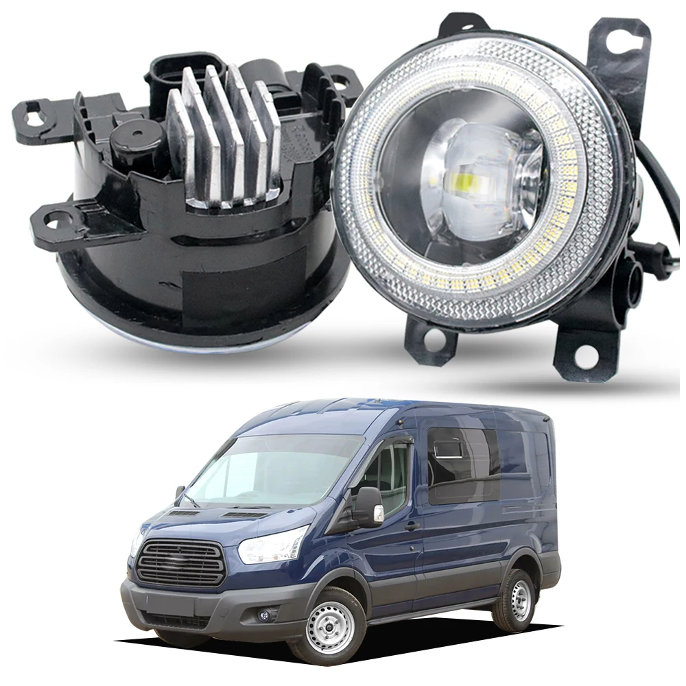 Update 30W Led Fog Lights for Ford Tourneo / Transit 8G V363 2014 2015 2016 2017 2018 or Front Car DRL Halo Angel Eyes Day Light