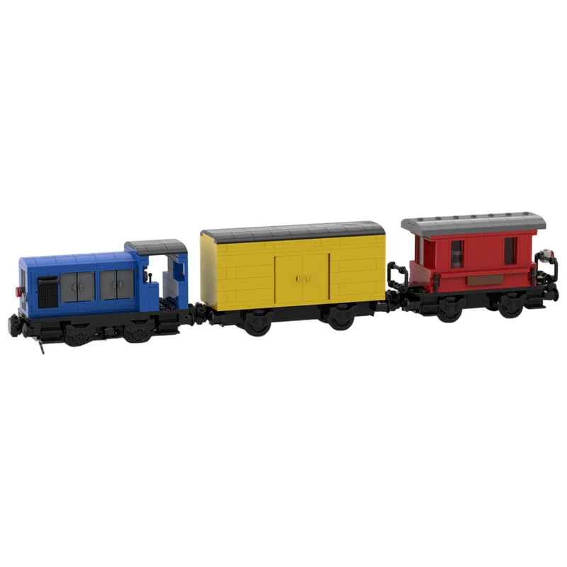 MOC Building Bricks Set Classic Diesel Locomotive Detailed Realistic Steel Railway DIY Assembly Toy Collectible Display Scene