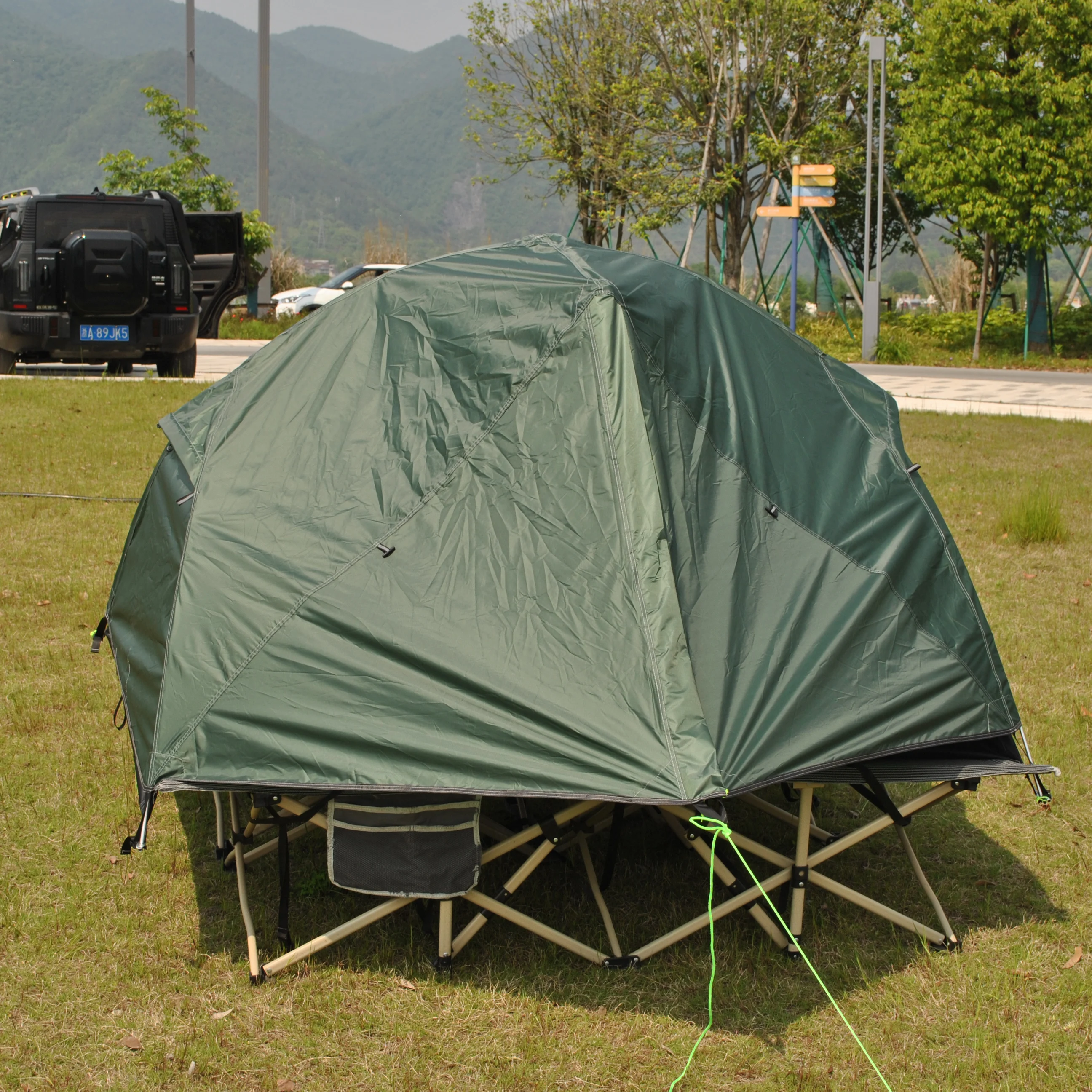 خيمة سرير خارجية لشخصين، خيمة تخييم 2 في 1 خفيفة الوزن لشخصين تتضمن ملاءة أرضية، خيمة سرير للتخييم بطبقة مزدوجة (لا مع سرير) #3