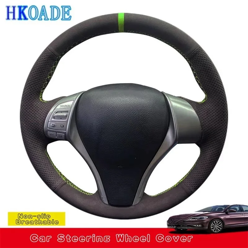 

Customize Suede Leather Car Steering Wheel Cover For Nissan Teana Altima 2013-2016 X-Trail QASHQAI Rogue 2014-2016 Sentra Tiida