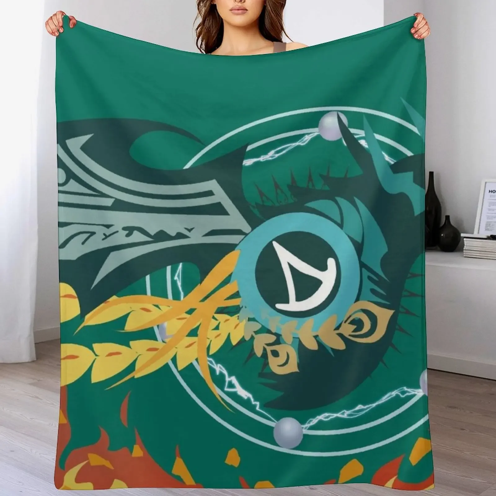 FFXIV Summoner Job Mat Throw Blanket Soft Solid Color Blanket for Couch Bed