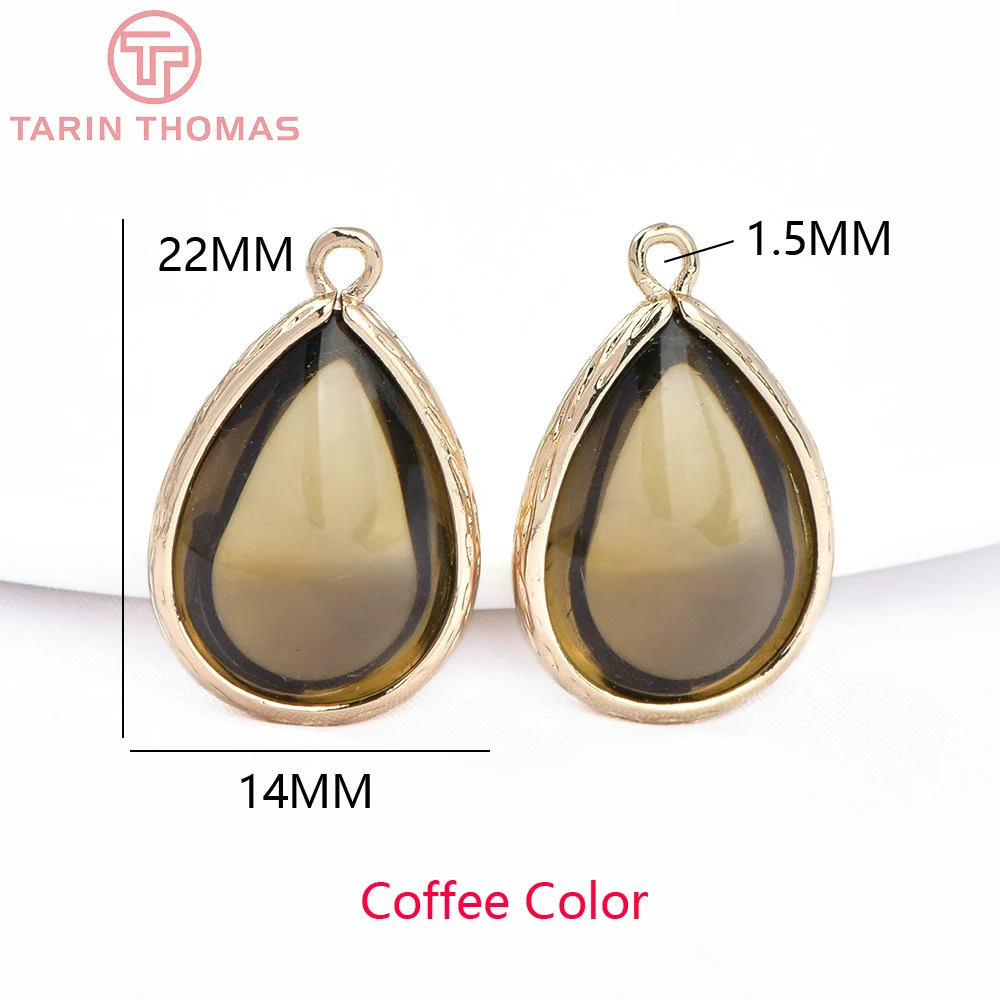 (4122)10PCS 22x14MM 24K Champagner Gold Farbe Messing und Glas Tear Drop Form Charms Anhänger Diy schmuck Erkenntnisse Zubehör – Detail 35