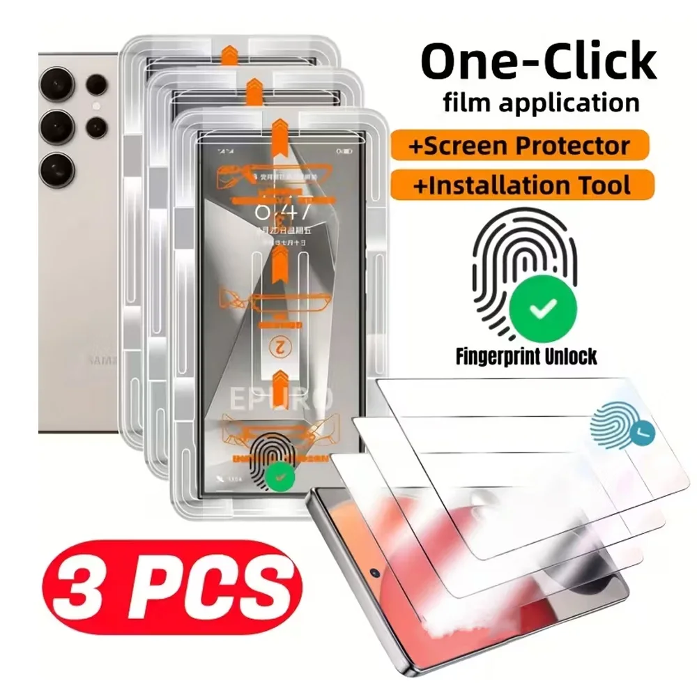 1-3 Stück HD staubfreies Panzerglas für Samsung Galaxy S26 Ultra S25 Ultra S24 S23FE A56 A36 A26 A57 A37 Glas Fingerabdruck-Entsperrung
