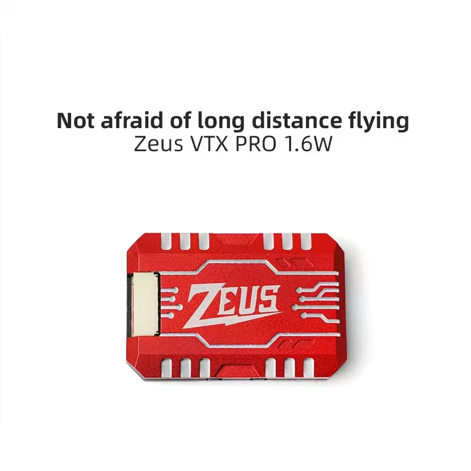 HGLRC Zeus 1.6W 5.8G VTX PRO 40CH Pitmode 25mW 400mW 800mW 1.6W Adjustable FPV VTX Built-in Microphone 7-36V for FPV Long Range