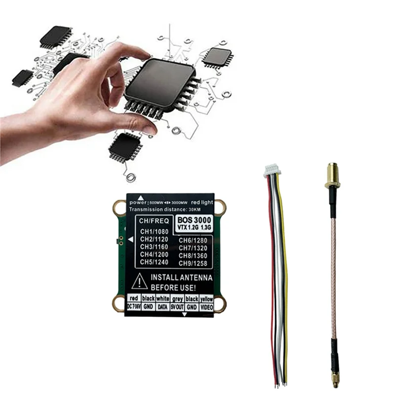 AC57-1.2G 1,3G 3W VTX High Power 3000Mw 9-Kanal FPV Sender PAL/NTSC Für RC DIY FPV Drone