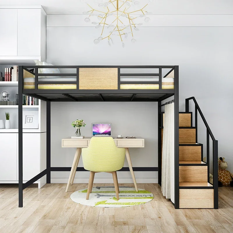 เตียงยกสูง เตียงและโต๊ะ ศาลาอพาร์ทเมนต์ขนาดเล็ก เตียงเดี่ยว ตู้เสื้อผ้าประหยัดพื้นที่ในตัว