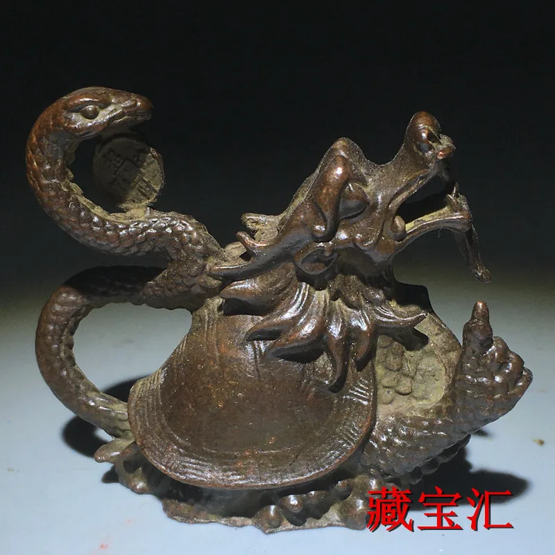 Old Collected Rare Antique Pure Copper Southern Song Xuanwu Divine Beast Bronze Statue Traditional Chinese Collection Piece
