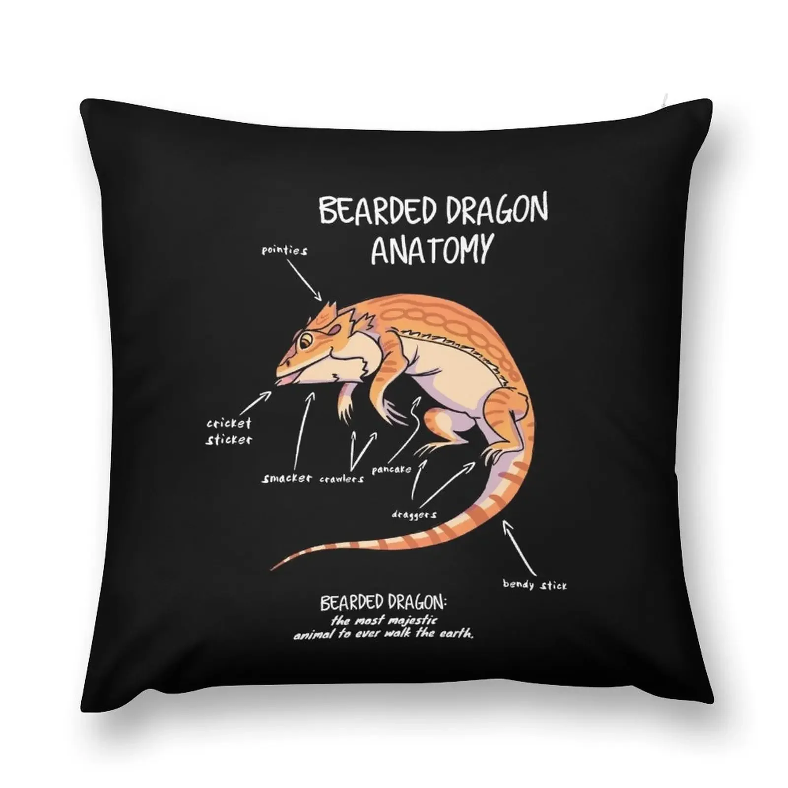 bearded dragon anatomy Throw Pillow Sofa Cushion Pillows Aesthetic Plaid Sofa pillow