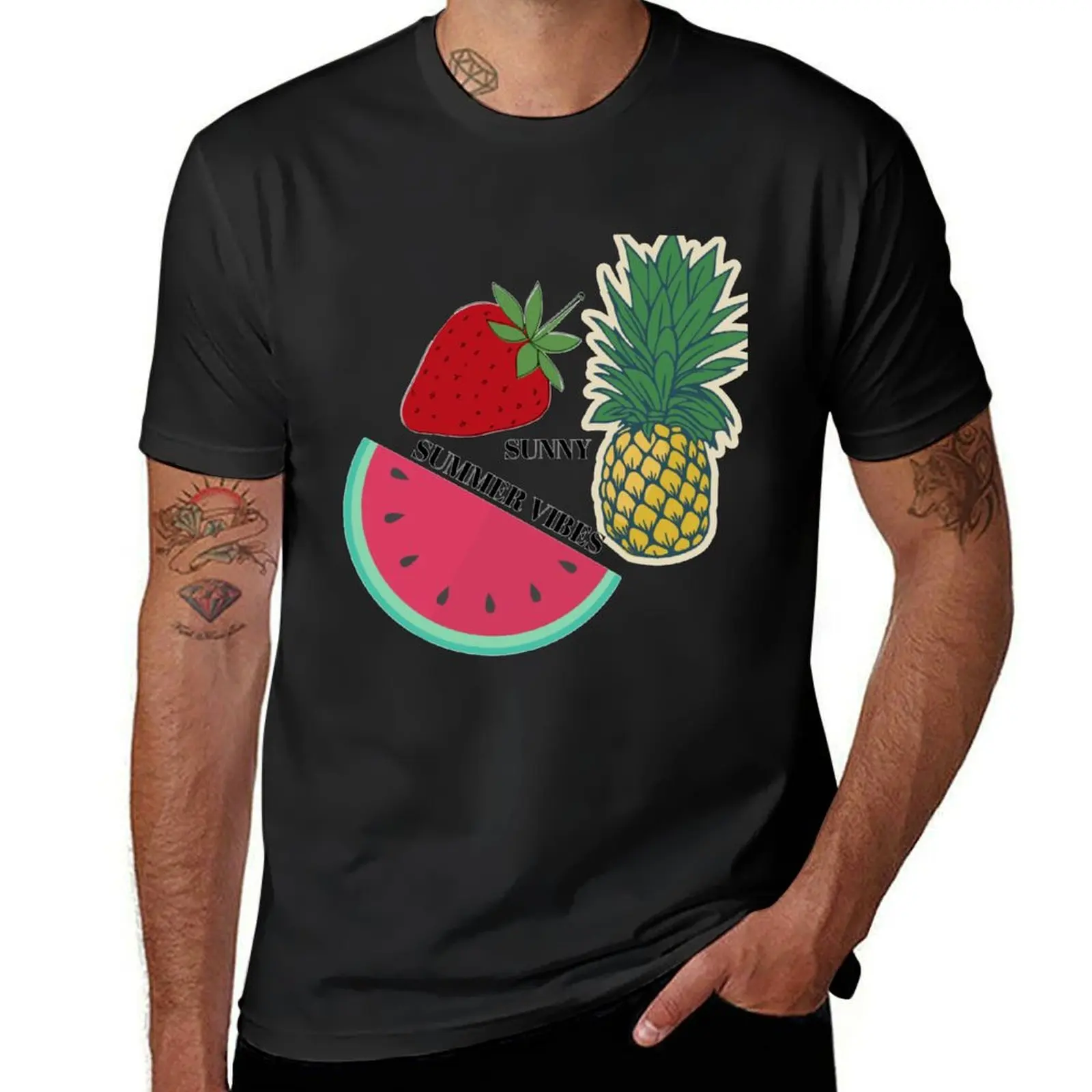 Summer fruits hot weather T-Shirt plain quick-drying mens graphic t-shirts big and tall