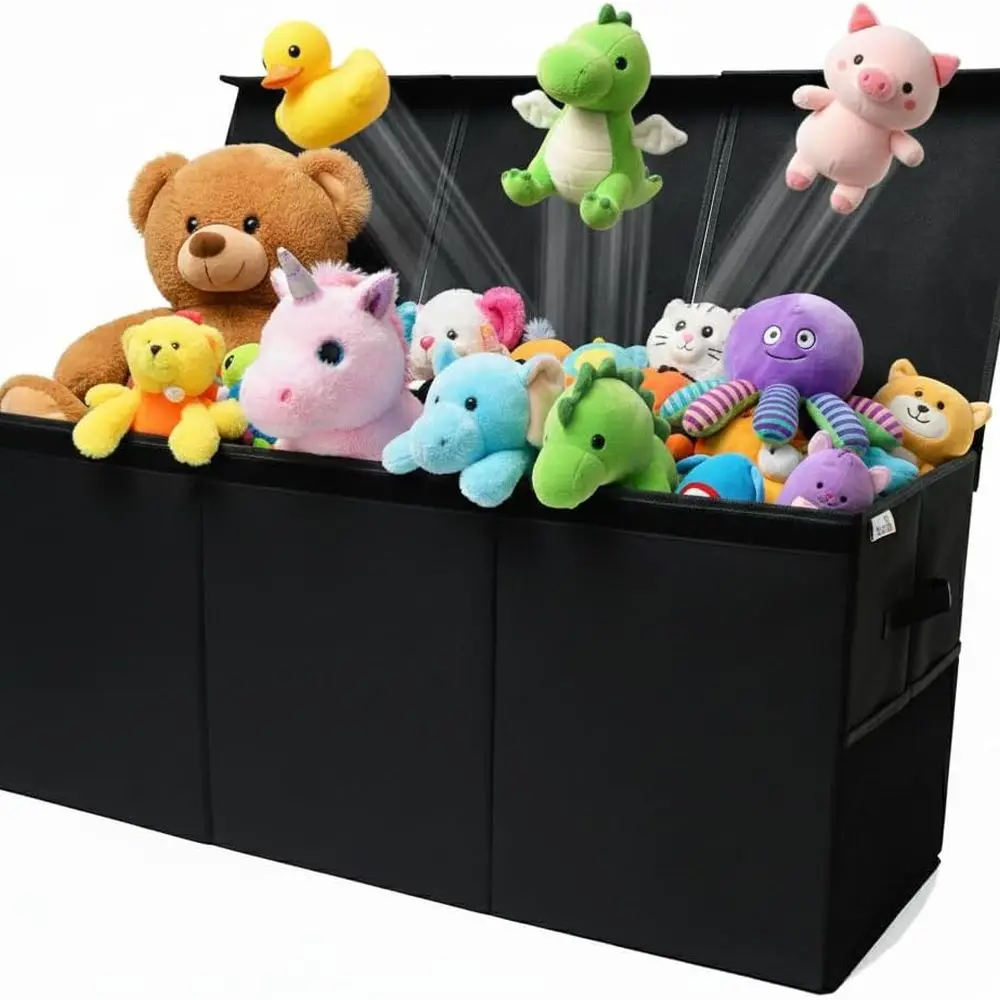 

Прочный складной игрушечный сундук с крышкой и перегородками для хранения детей в детской, спальне, игровой комнате — 37x16x14 дюймов