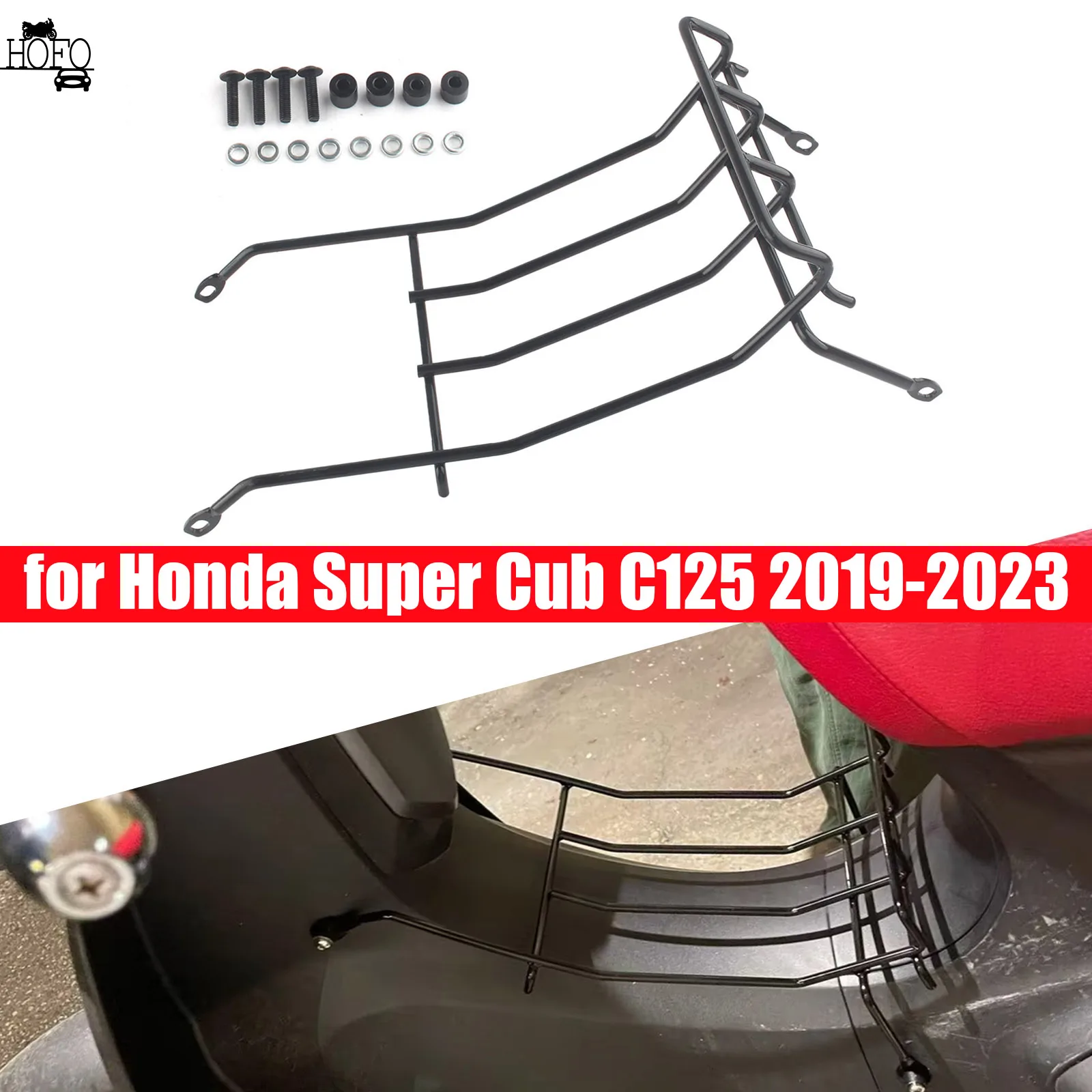 

Mid Seat Luggage Rack Support Shelf Top Box Case Suitcase Carrier Board Mid-Shelf Tail Rack for Honda Super Cub C125 2019-2023